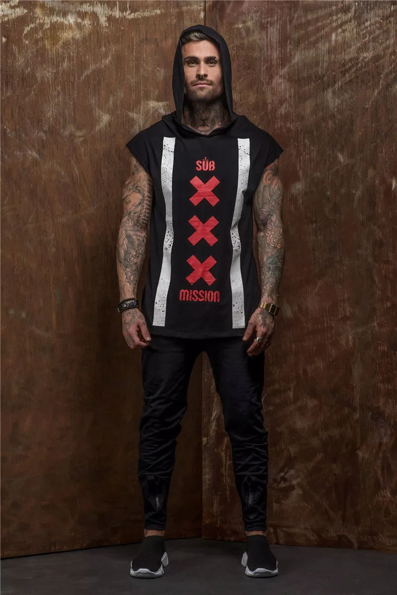 Толстовка мужская без рукавов модная повседневная хлопковая майка в стиле