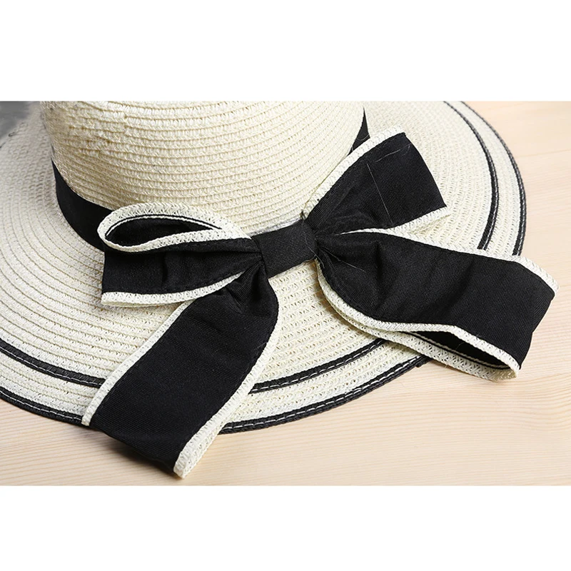 Шляпа от солнца Складная женская модная пляжная Соломенная Панама модный