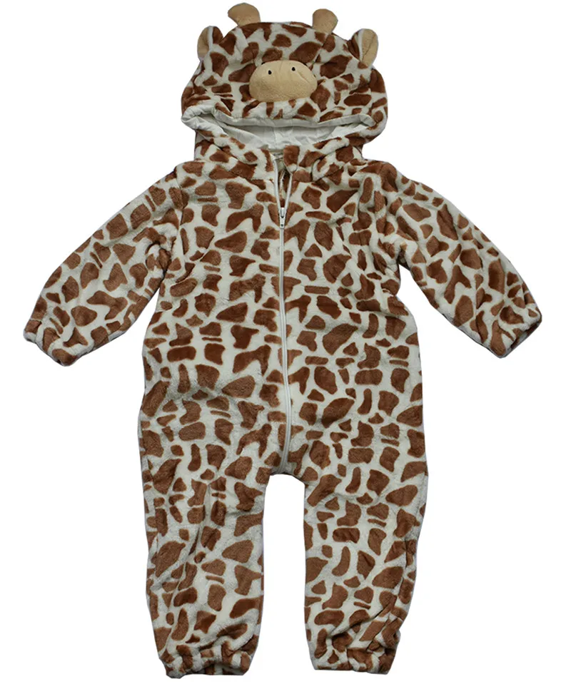 DOUBCHOW Infants Baby's Soft Flannel Cute Brown Milk Cow Rompers Toddlers Girls Boys Babys Snowsuit Costume Cosplay Jumpsuits |