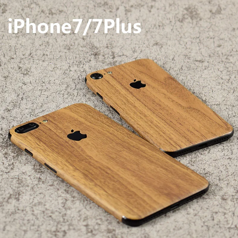 Wood Grain Back Film For Apple iPhone 7 Plus Mobile Phone Cover Protector iPhone7 Stickers+Gift |