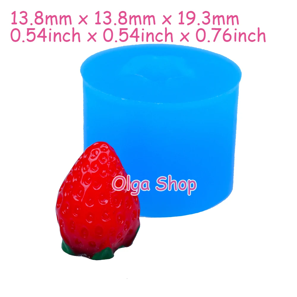 SYL081 19.3mm 3D Strawberry Silicone Mold - Fruit Cake Decoration Fondant Candy Chocolate Resin Jewelry Pendant Necklace | Дом и сад