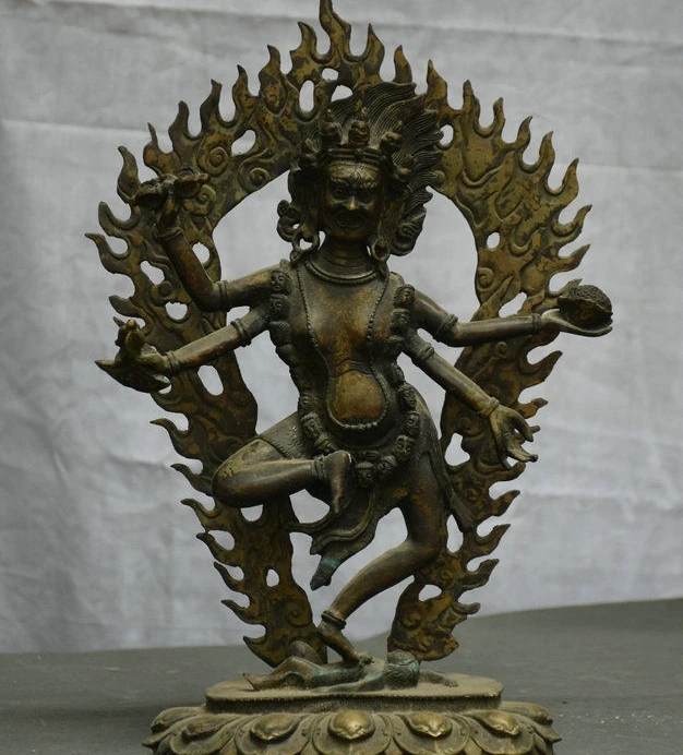 Древнетибетский буддизм &quot12 8 бронза 4 руки Vajravarahi Дордже пхакмо статуя