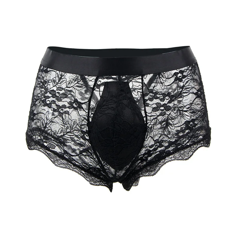 Эротические прозрачные трусы для мужчин, бесшовное нижнее белье, сексуальные, горячие, эротические, на бретельках, на шнуровке, бесшовные, черные, красные, кружевные мужские трусы MP073