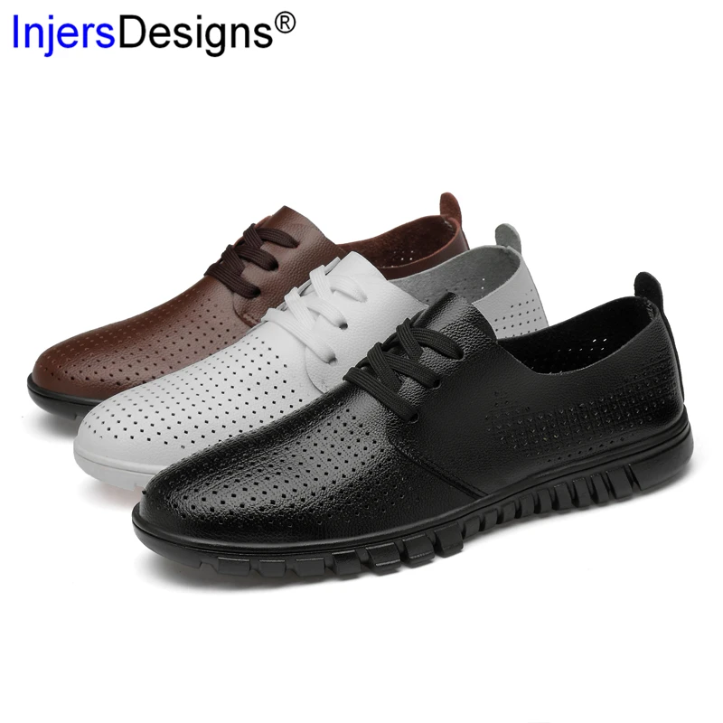 

Повседневные кожаные туфли, дышащие, из натуральной кожи, с вырезами, мягкая удобная деловая обувь, брендовые, большие размеры 36-48