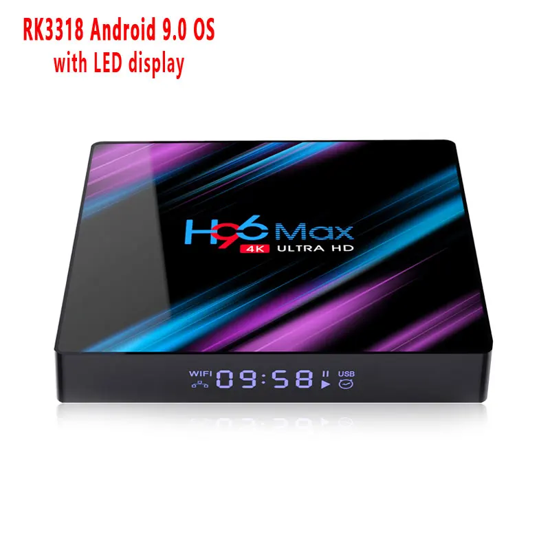 H96 MAX Android 9 0 Смарт ТВ коробка 4 Гб 64 2 4G/5G WiFi Rockchip RK3318 четырехъядерный телеприставка