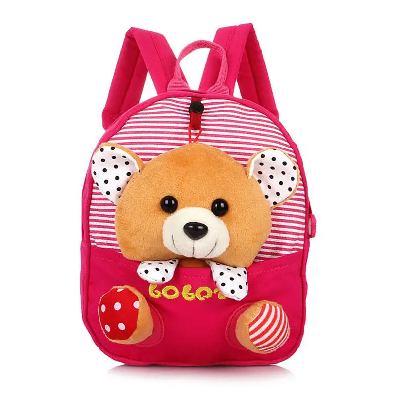 Розовый Мини-школьные сумки, рюкзаки для детей, Mochila Infantil, рюкзак с принтом мультяшной коровы/медведя для От 0 до 6 лет, детей, быстрая - Цвет: Розовый
