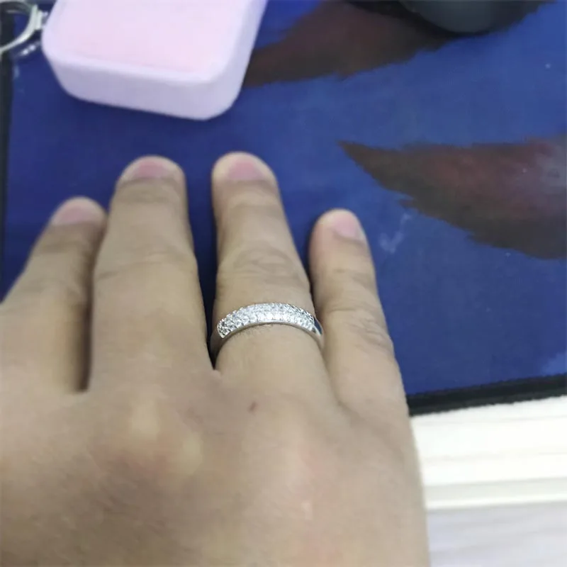 YANHUI,, 925 пробы, серебряные кольца для женщин, полукруг, CZ, циркон, камни, свадебные кольца, хорошее ювелирное изделие, кольцо, размер 6-13, J037