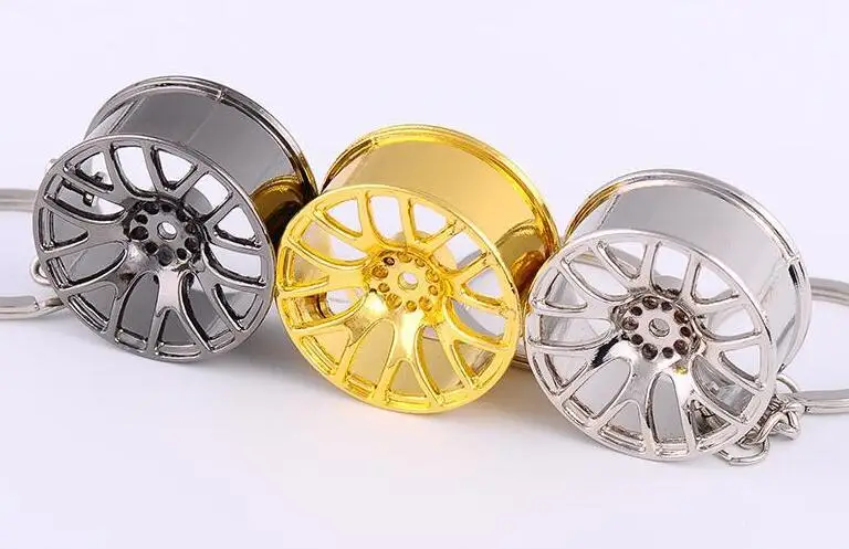 200PCS New Design Cool Luxury metal Keychain Car Key Chain Ring creative wheel hub chain For Man Women Gift | Украшения и