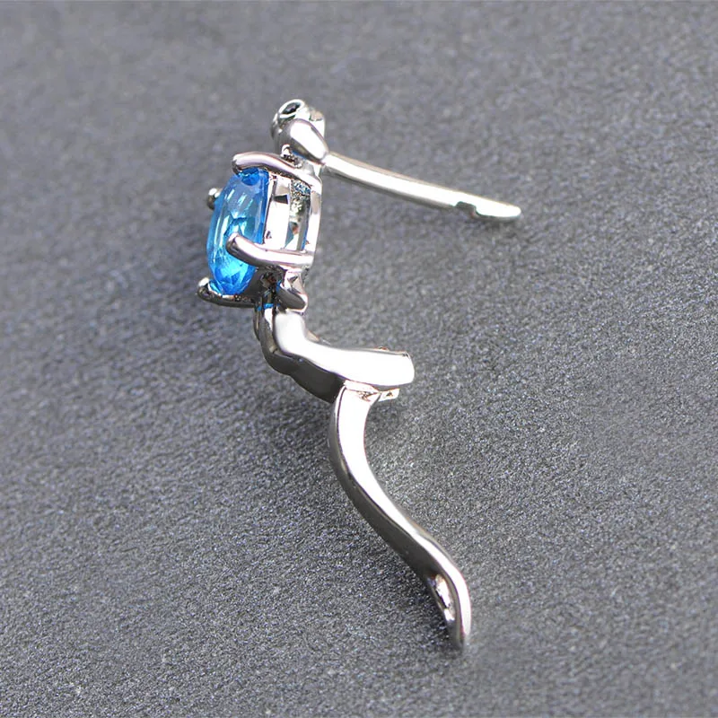 Женские серьги-гвоздики в виде черепахи Blucome зеленые серьги из меди и циркона с