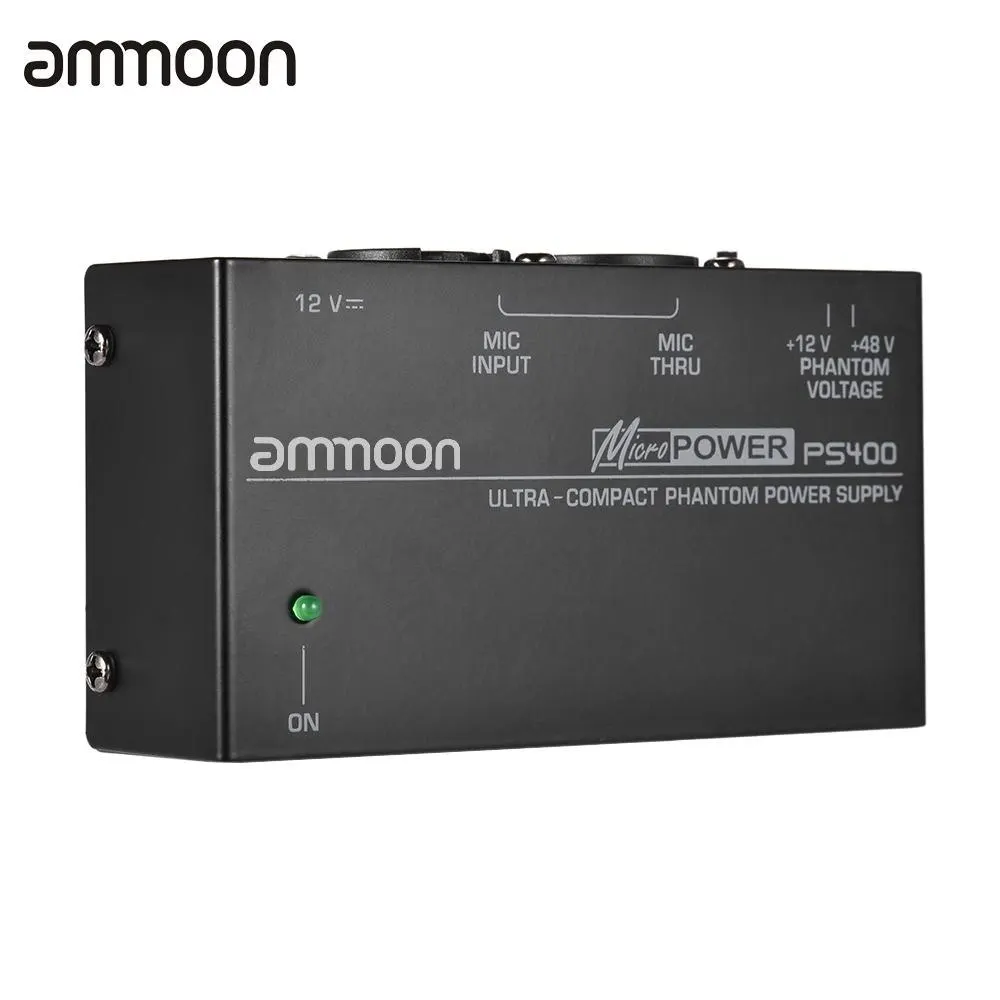Сверхкомпактный конденсаторный микрофон ammoon с фантомным источником питания + 12 В