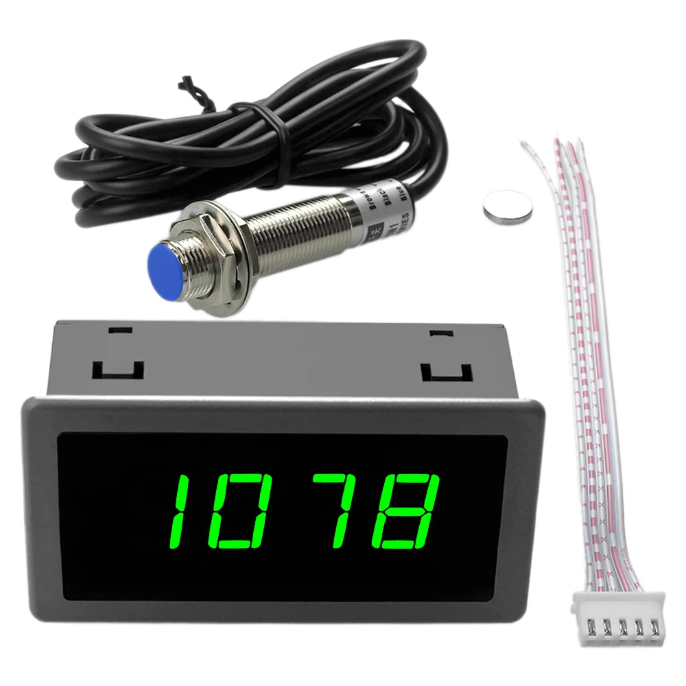 4 цифровой светодиодный синий Тахометр RPM измеритель скорости + датчик