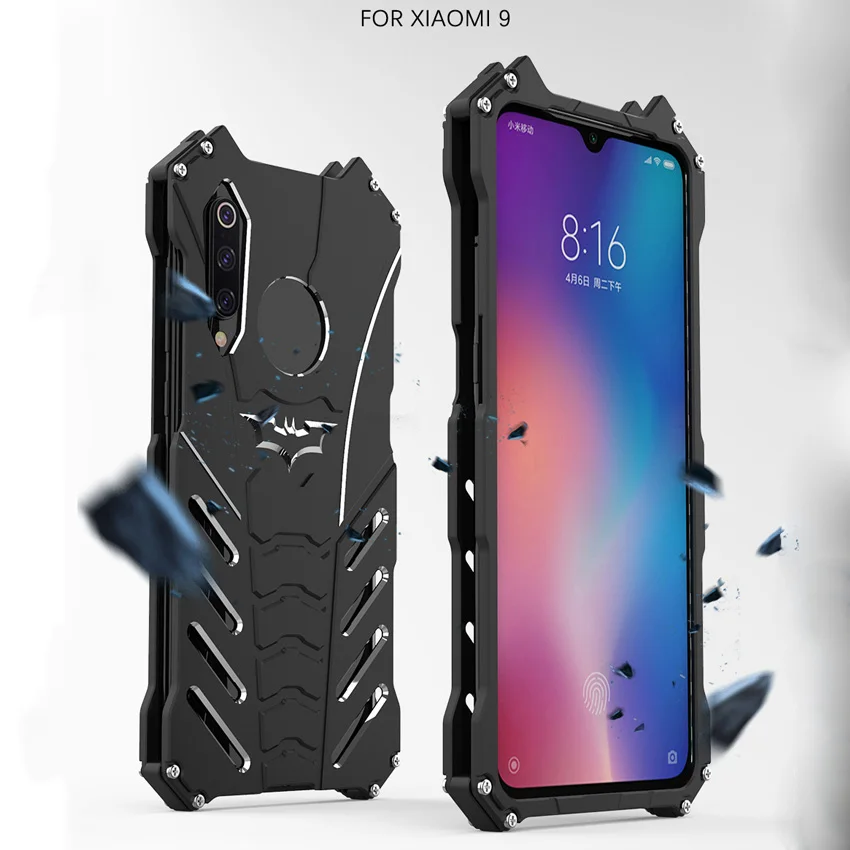 Чехол для Xiaomi Mi 9 искусственный Бэтмен Роскошный Алюминиевый металлический чехол