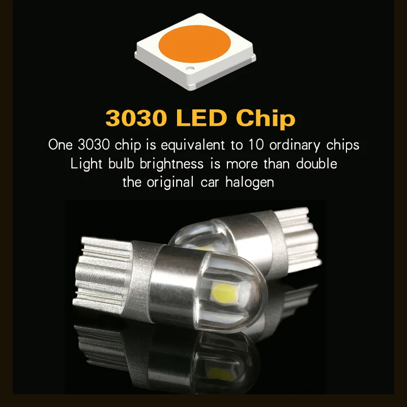 10 шт. W5W T10 3030 светодиодные фары для автомобиля 12V 194 168 2825 ширина положения лампы