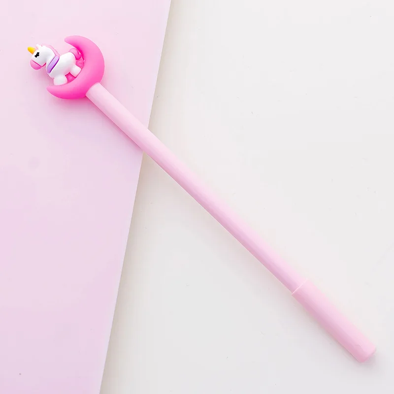 Pink moon 1Pcs Корейский милый Радужный Единорог гелевая ручка Kawaii Милая луна животных канцелярские принадлежности для девочек детский подарок школьные офисные принадлежности вещь Bts - Цвет: Pink moon 1Pcs