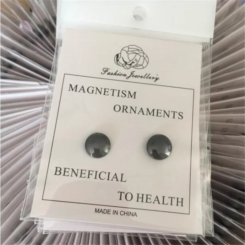 Black Magnet Acupuncture Earrings Popular Simple Without Ear Holes Magnetic Improve Human Muscle Fat Burning | Украшения и