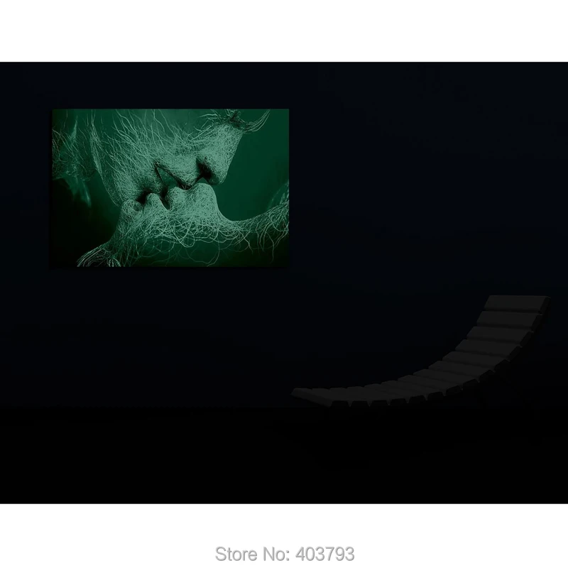 Настенное художественное полотно Адам и Ева или поцелуй любви дизайн США для