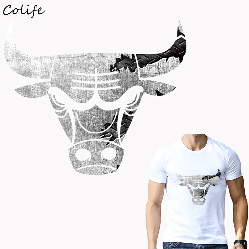 Наклейки для одежды Silver Bulls принт на футболке украшение новый дизайн моющиеся