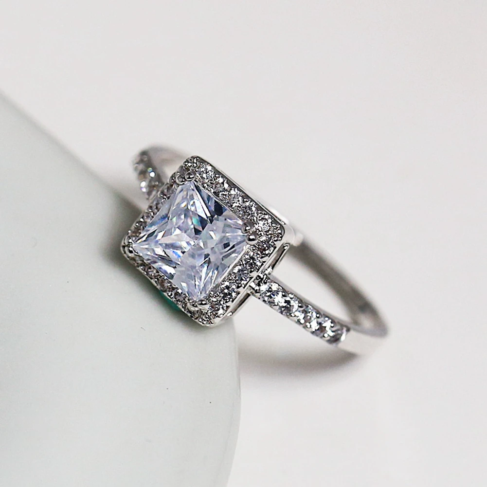 Женские свадебные кольца из стерлингового серебра 925 пробы с фианитом GTR153 |