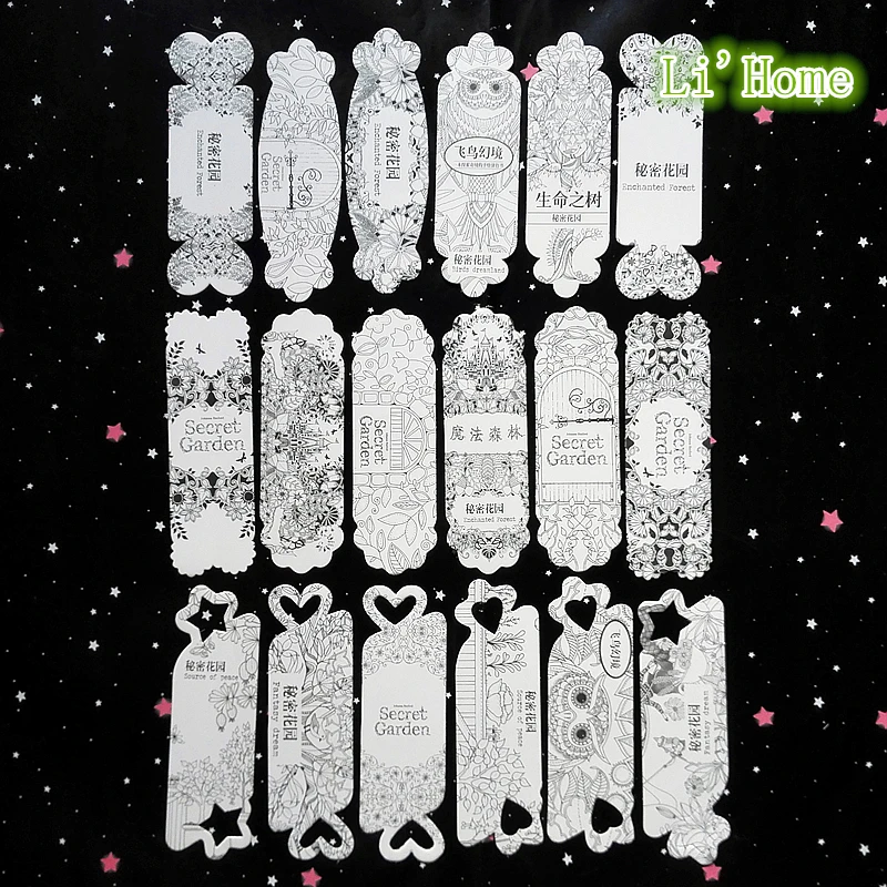 18/набор различных типов толстой бумаги Закладка секретный сад Зачарованный лес