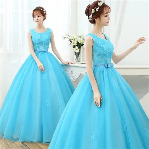 2018 свадебное небесно голубое современное модное красивое платье в пол без