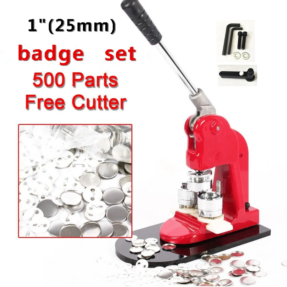 with 500pcs button Заводская Лучшая, 25 мм(") Набор для изготовления кнопок, Набор для изготовления бейджей с 1000/500 шт, значок с бесплатной бумажной резкой - Цвет: with 500pcs button