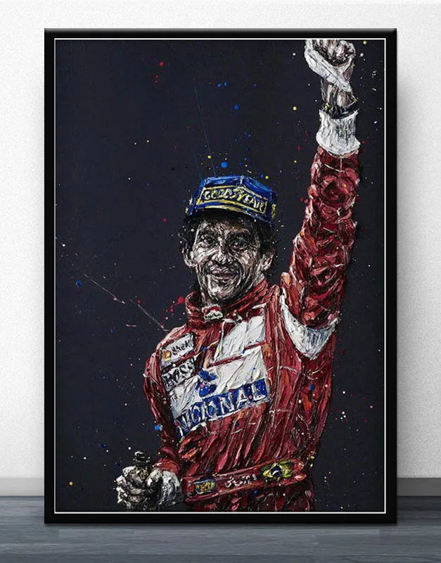 MX104 Ayrton Senna F1 Formula Grand Racing Car Star MCLAREN плакат искусство печать изображений Шелковый Холст домашняя, комнатная, Настенная Декор - Цвет: Красный