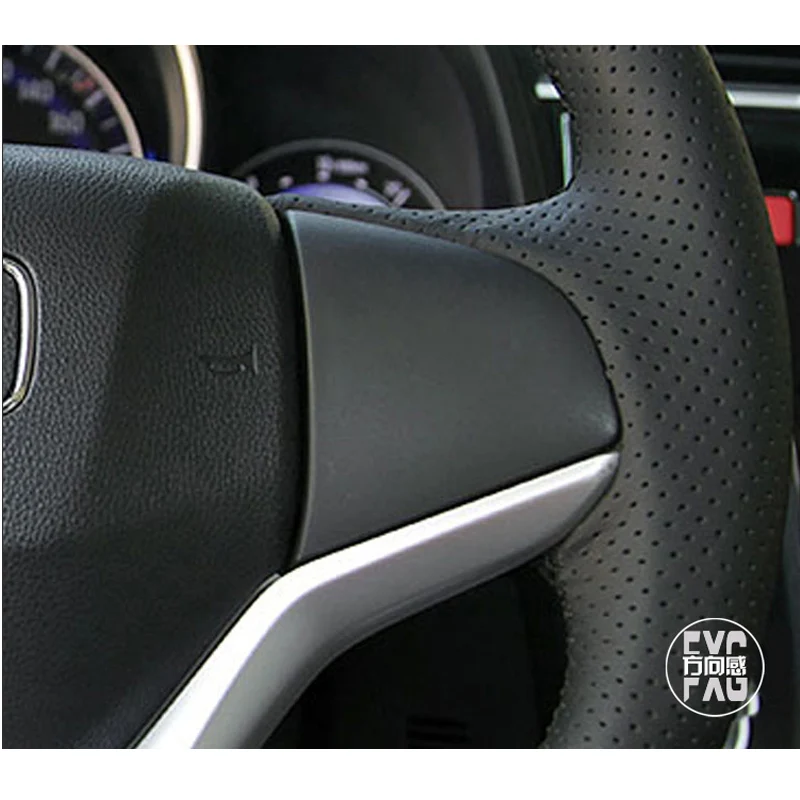 StBlack искусственной кожи чехол рулевого колеса автомобиля для Honda Fit городской