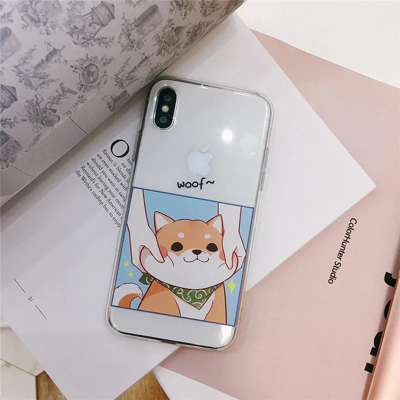 BEEBASE милые Шиба ину чехол для телефона iphone 7 8 Plus Мультфильм прозрачный телефон coque