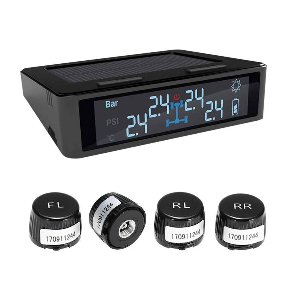 Автомобильный TPMS система контроля давления в шинах зарядка от солнечной энергии