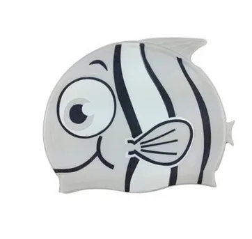 Children's Swimming Cap Cartoon Fish Silicon Waterproof Protect Ear Shark Shape Swim Pool Hat 18*18cm Children Caps | Спорт и
