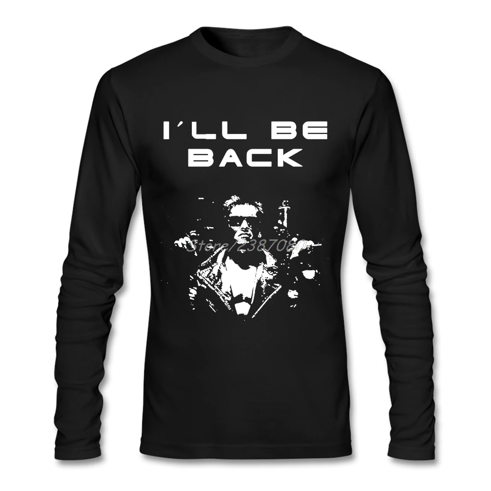 Футболка Terminator с круглым вырезом хлопковая брендовая одежда длинными рукавами