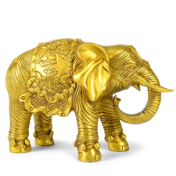 

OFFICE HOME efficacious Protection auspicious Talisman Money Drawing Thailand Elephant bronze statue-33 CM LONG