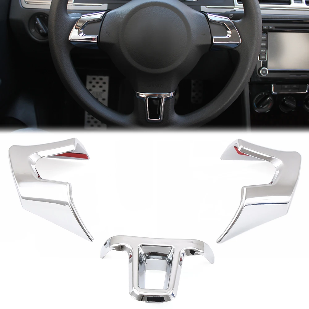 Стайлинг автомобиля хромированное украшение на руль из АБС-пластика наклейка