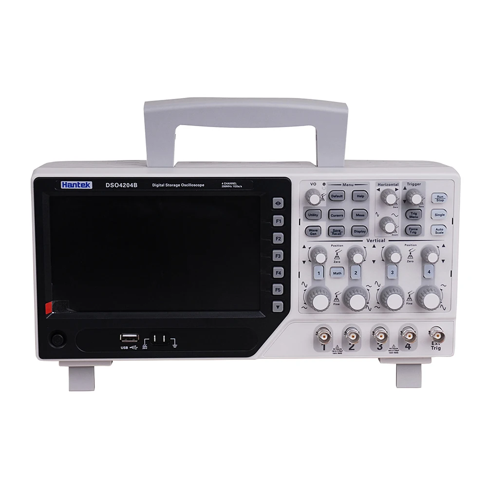 Hantek DSO4204B оригинальный 4CH Oszilloscope 1GS/s EXT DVM PC LDC дисплей Авто Bereich функция 200 МГц DE
