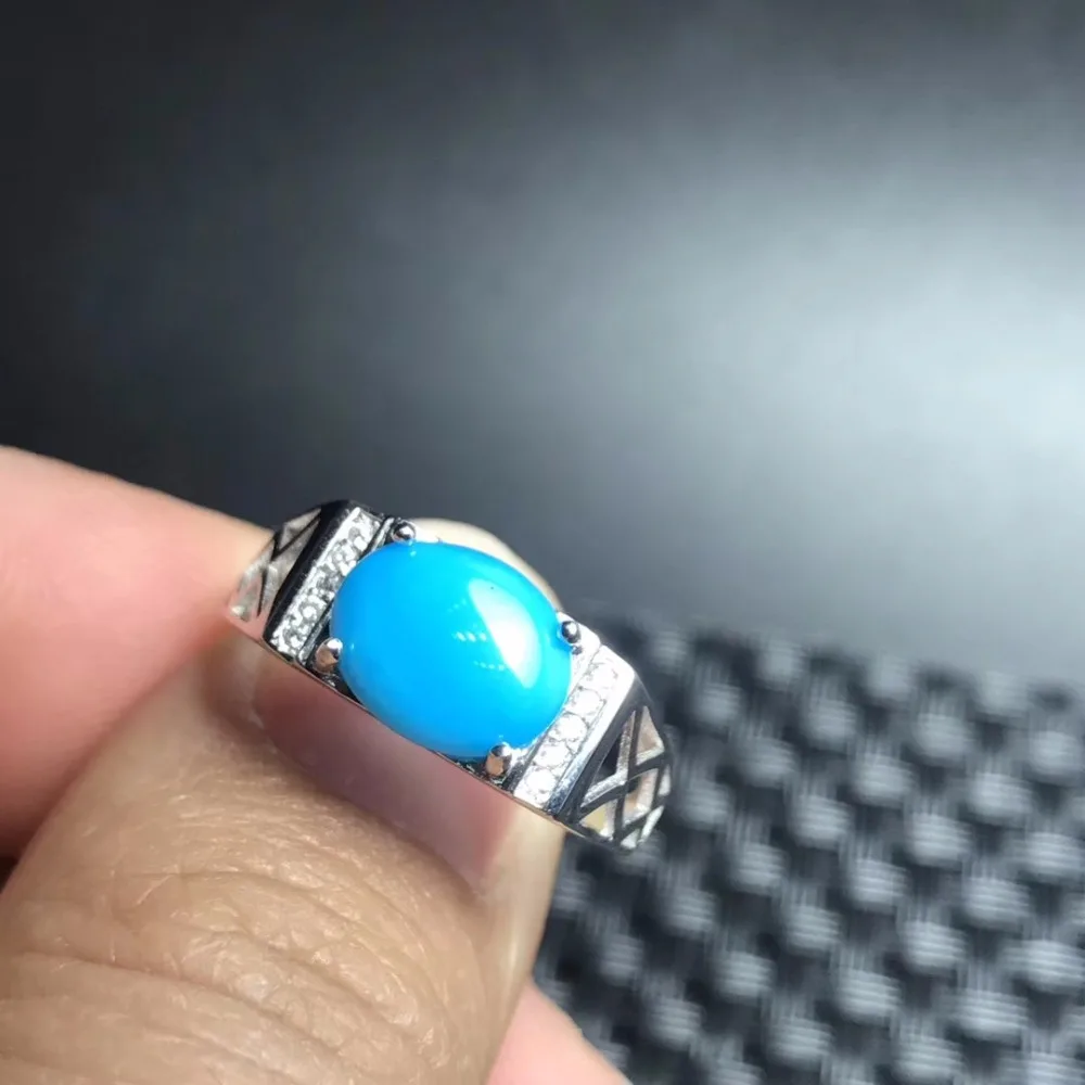 Натуральный голубой бирюзовое кольцо серебро 925 пробы из натуральных продуктов