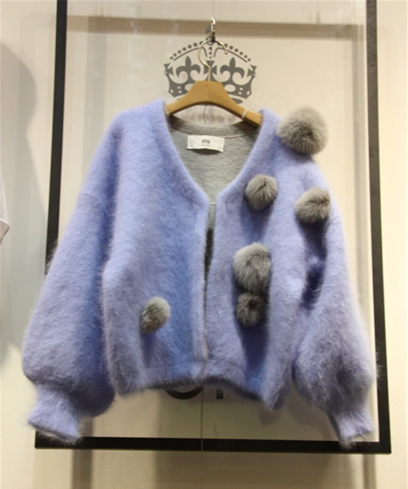 Пушистый Рождественский свитер женские кардиганы и вязаная одежда 2021 милый