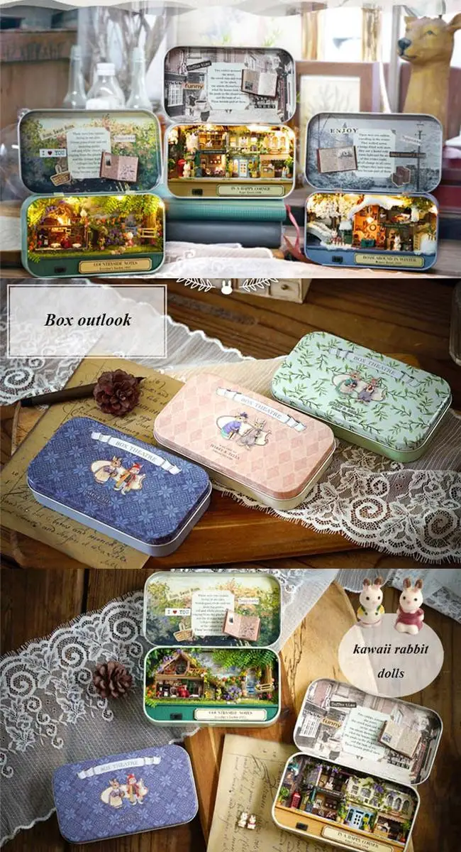Новый в счастливом уголке 3D Деревянный DIY коробка ручной работы театр кукольный