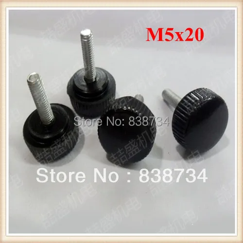 

100pcs m5*20 black plastic hand screw