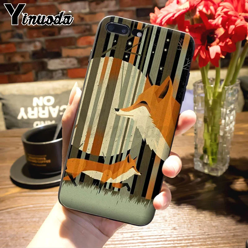 Yinuoda лиса в осенние листья лес Diy роскошный защитный чехол для телефона для iPhone 7plus 6S 7 8 8Plus X XS XR XS MAX 5 Чехол