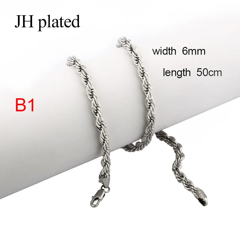 JHplated Африканские модные мужские серебряные золотые ожерелья длина 45 50 60 см