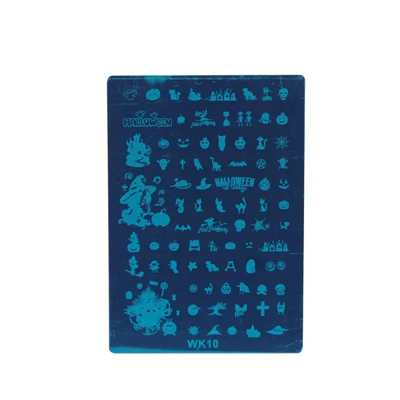 Elecool 10 видов конструкций новогодний образ лак для ногтей штамповки ногтей Stamp Шаблоны штамп печати Трафареты пластинки для ногтей ногти инструменты - Цвет: WK10