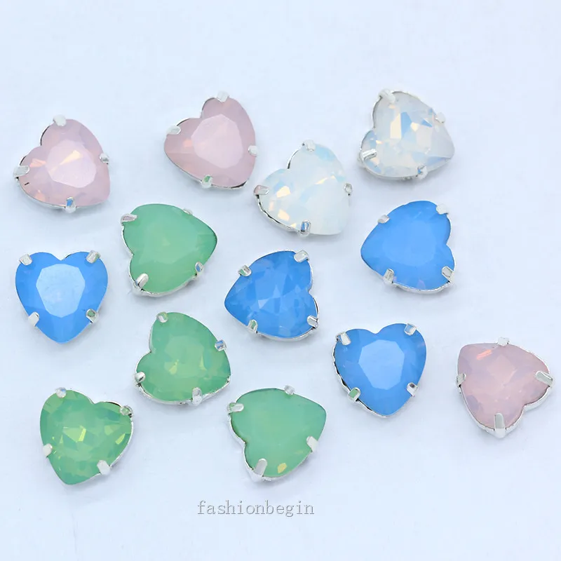 Стеклянные стразы с белым/зеленым/синим/розовым опалом 24p 8 мм 10 мм|heart shaped crystal|crystal