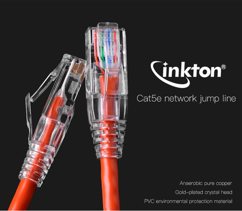 Inkton Rj45 Cat5e UTP патч-корд 8 ядер Lan патч-кабель ПВХ Куртка для компьютера роутера