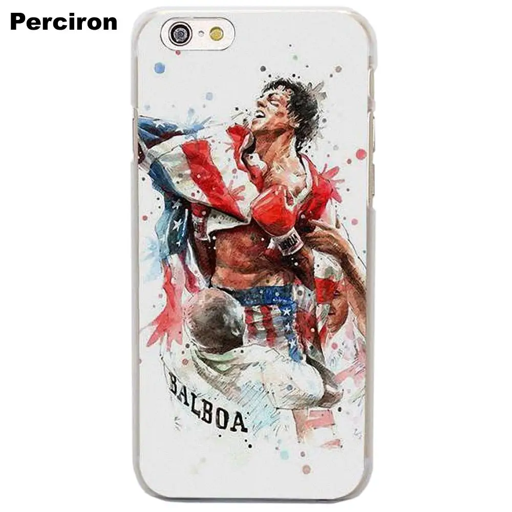 Perciron Rocky Balboa боксерский рисунок дизайн для Apple iPhone X 4 4S 5 5C SE 6 6S 7 8 Plus LG G3 G4 G5 G6 K4 K7 K8 K10