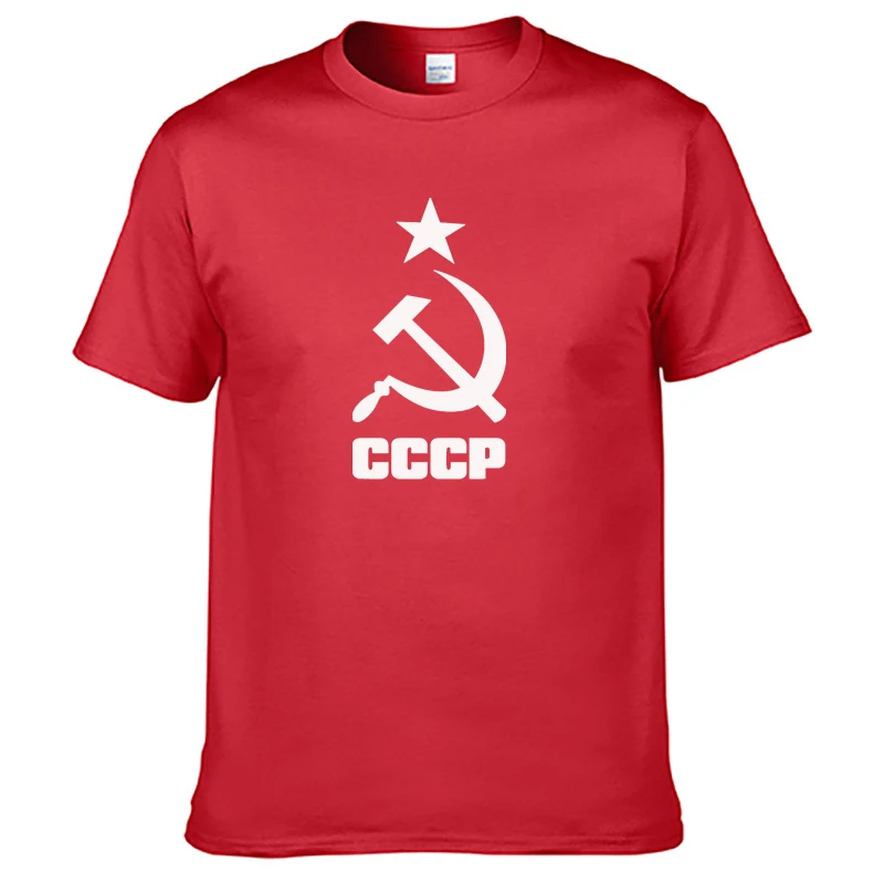 Мужская футболка с коротким рукавом CCCP хлопковая Футболка круглым вырезом и для