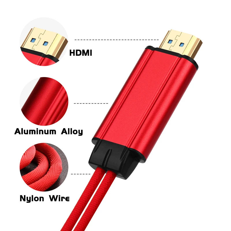 Lightning Sync к HDMI монитору ТВ проектор изогнутая вилка 1080p HD большой игровой экран 1 8 м