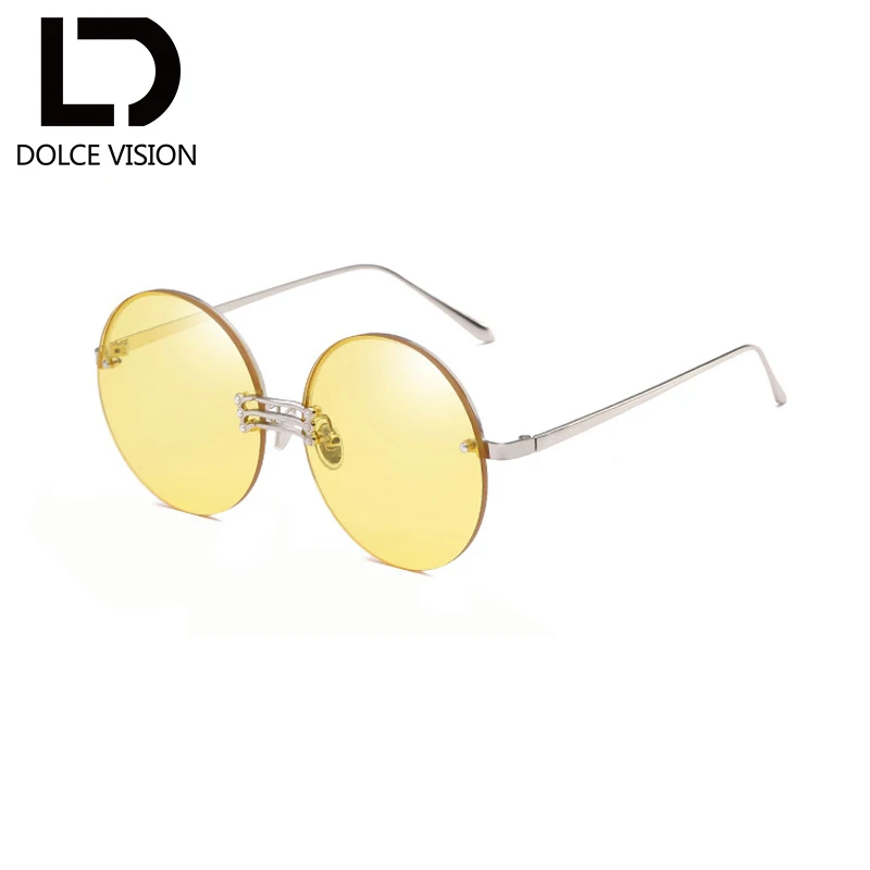Dolce vision круглые красные солнцезащитные очки дамы Элитный бренд ретро Оттенки Óculos