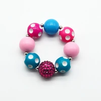 kids hot pink blue resin polka dot bead bracelet princess new fashion jewelry bracelet