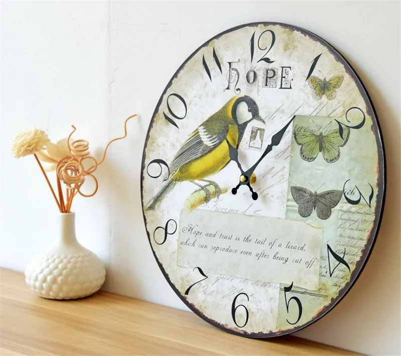 Американская деревня птица настенные украшения Рамка Картина часы для дома