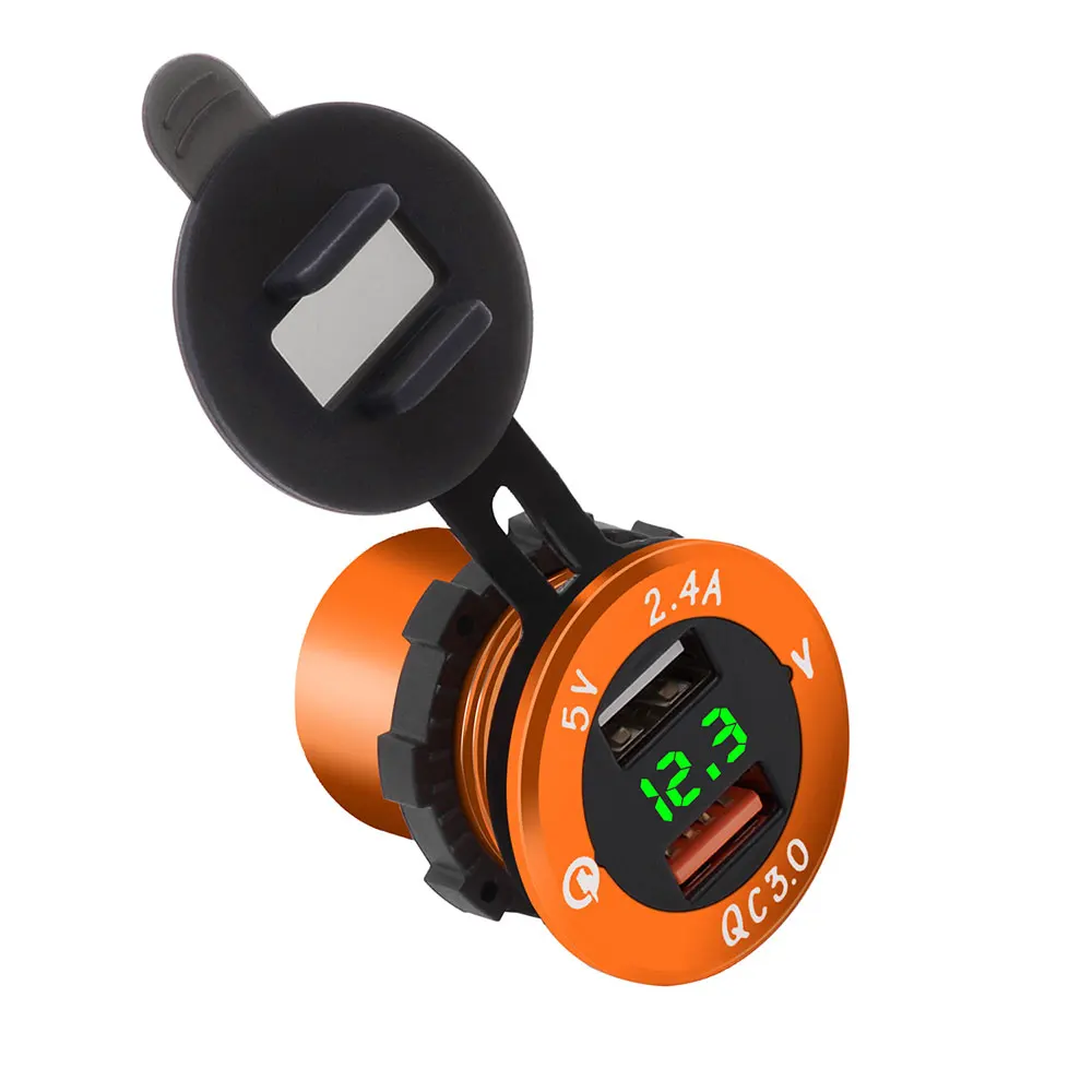 Qucik Charge QC 3 0 12 24V двойной USB автомобильный мотоцикл прикуриватель зарядное